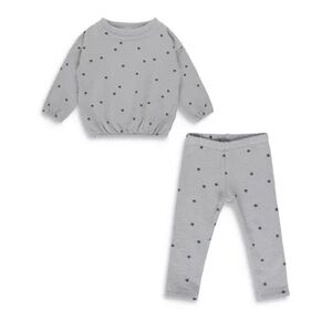 Rylee + Cru Spongey Knit set Blue Stars 4-5 years